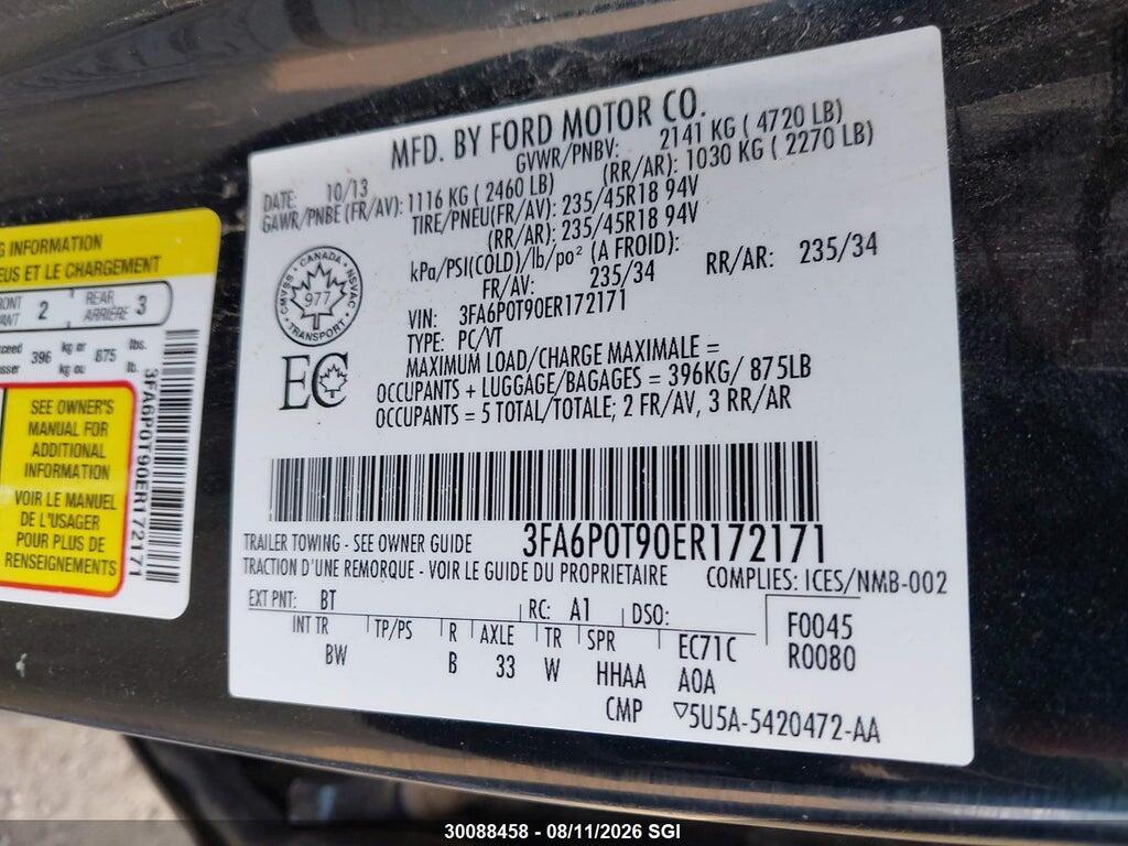 3FA6P0T90ER172171 2014 FORD FUSION photo no. 9