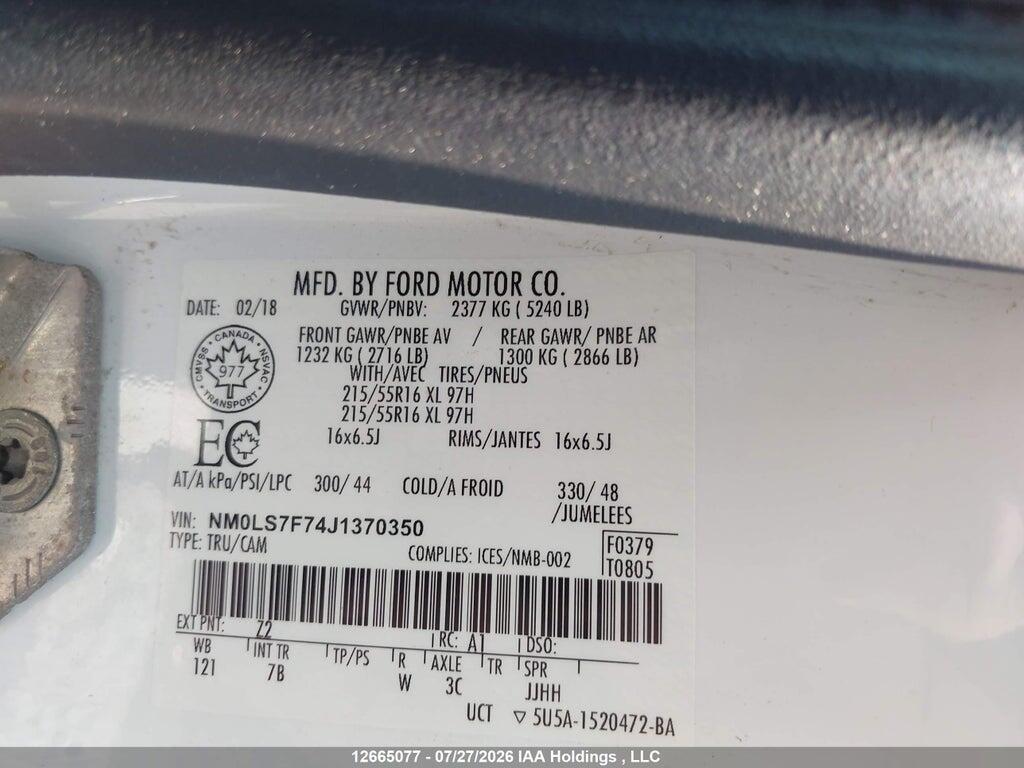 NM0LS7F74J1370350 2018 FORD TRANSIT CONNECT photo no. 9