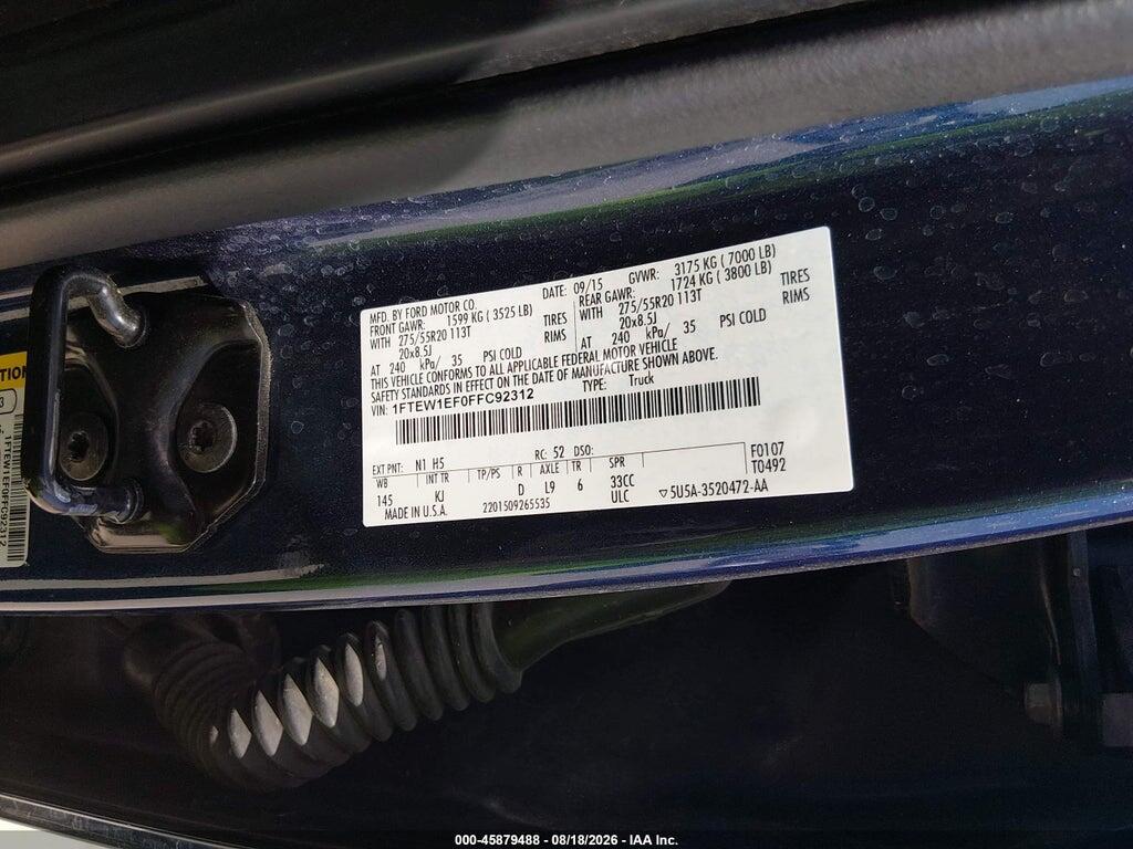 1FTEW1EF0FFC92312 2015 FORD F-150 photo no. 9