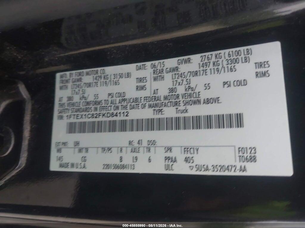 1FTEX1C82FKD84112 2015 FORD F-150 photo no. 9