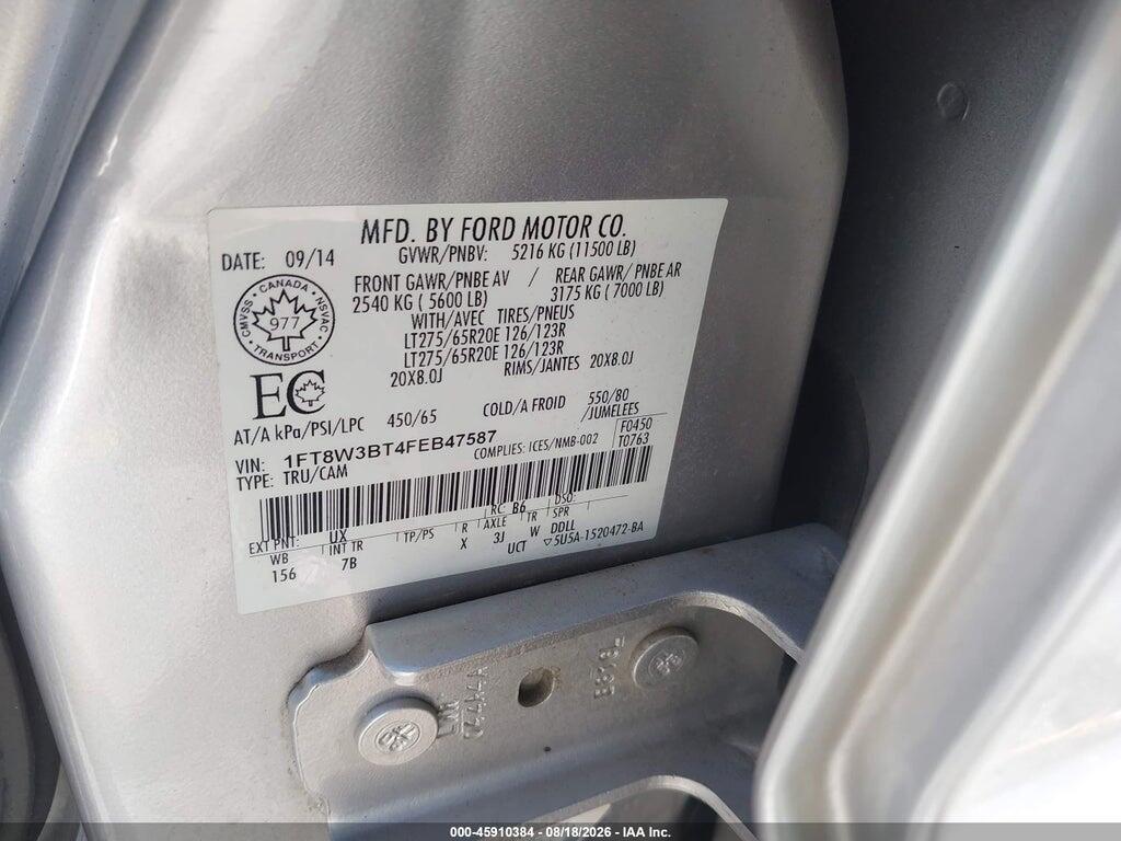 1FT8W3BT4FEB47587 2015 FORD F-350 photo no. 9