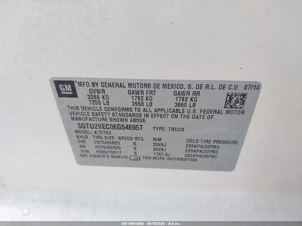 3GTU2VEC0EG546957 2014 GMC SIERRA 1500 photo no. 9