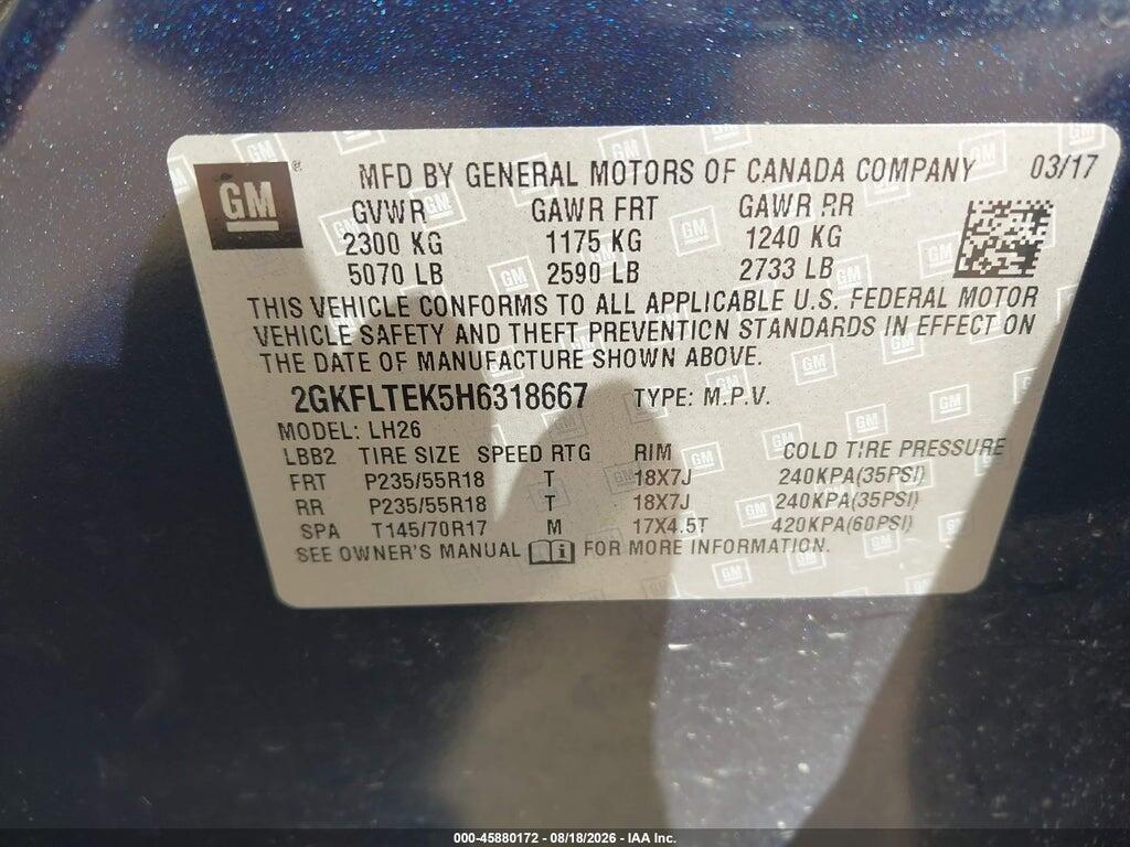 2GKFLTEK5H6318667 2017 GMC TERRAIN photo no. 9