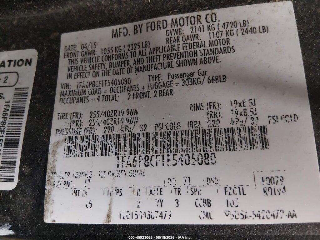 1FA6P8CF1F5405080 2015 FORD MUSTANG photo no. 9