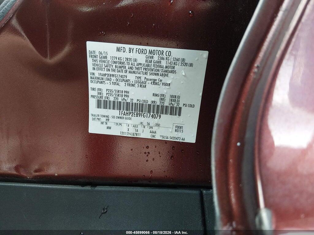 1FAHP2E89FG174079 2015 FORD TAURUS photo no. 9