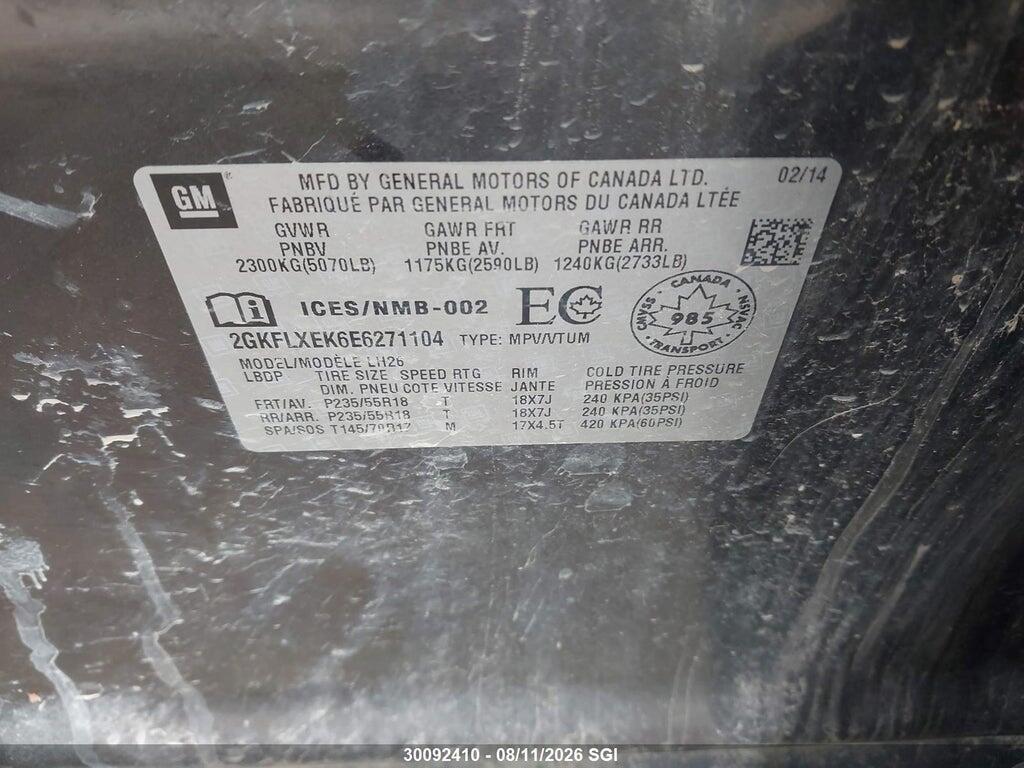 2GKFLXEK6E6271104 2014 GMC TERRAIN photo no. 9