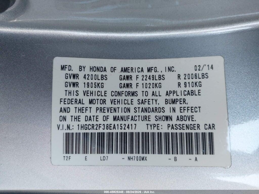1HGCR2F38EA152417 2014 HONDA ACCORD photo no. 9