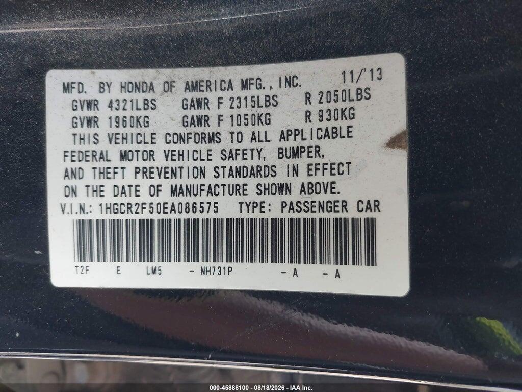 1HGCR2F50EA086575 2014 HONDA ACCORD photo no. 9