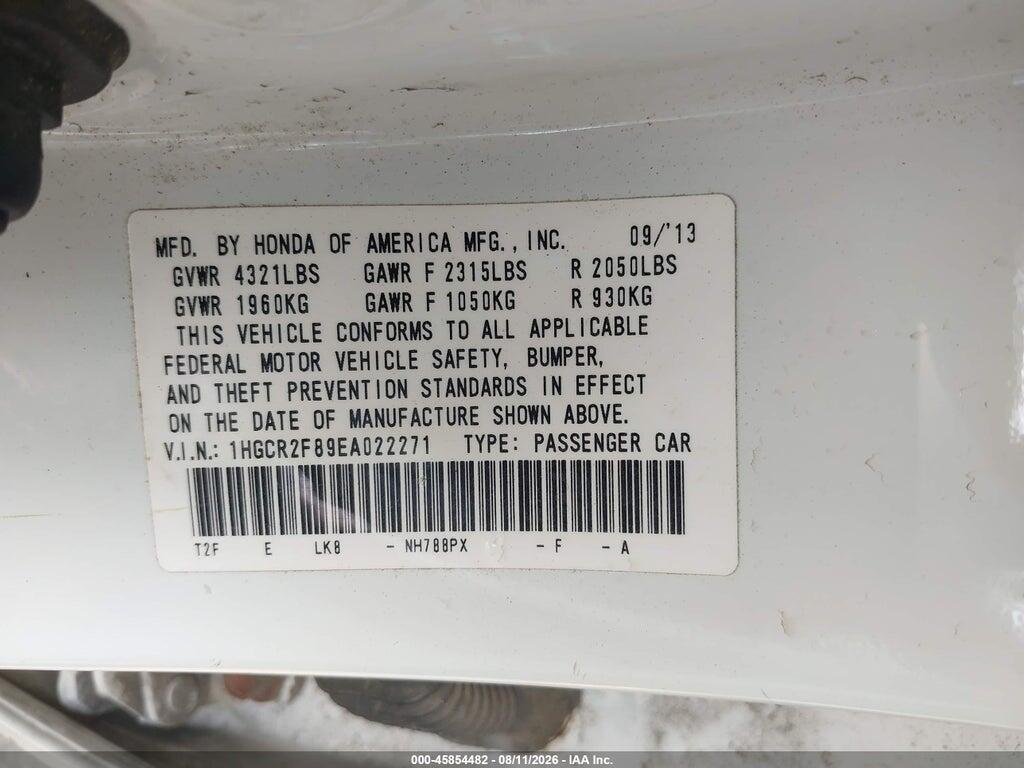 1HGCR2F89EA022271 2014 HONDA ACCORD photo no. 9