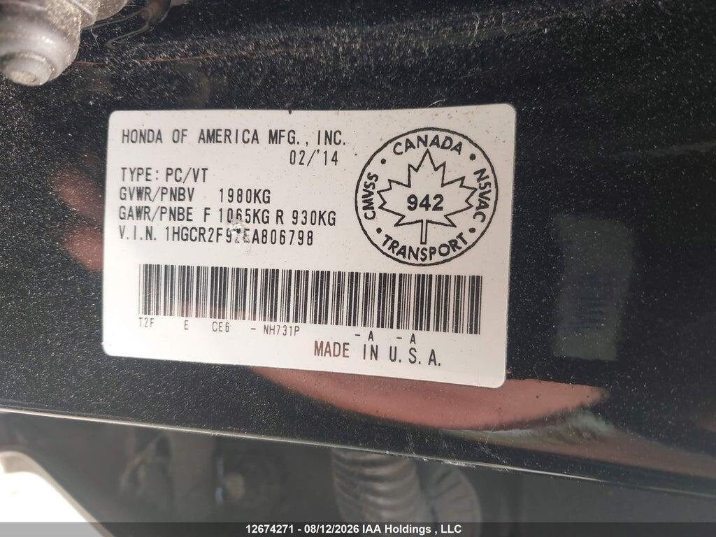1HGCR2F92EA806798 2014 HONDA ACCORD photo no. 9