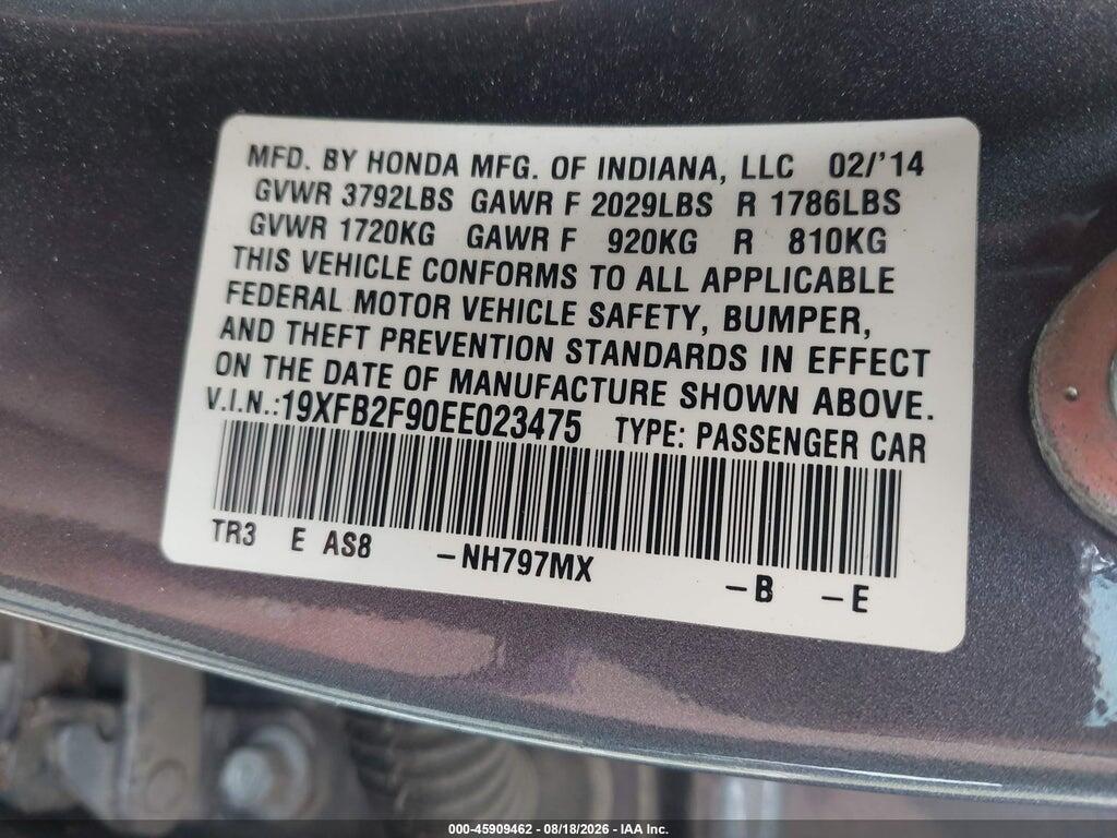19XFB2F90EE023475 2014 HONDA CIVIC photo no. 9