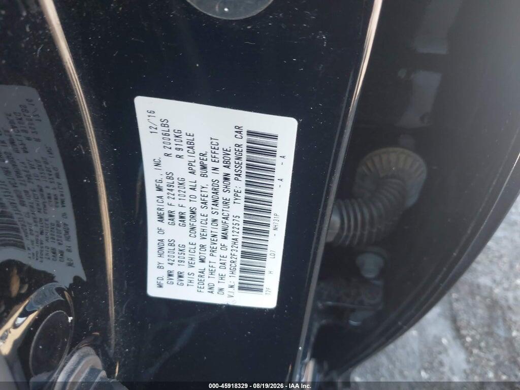 1HGCR2F32HA122575 2017 HONDA ACCORD photo no. 9