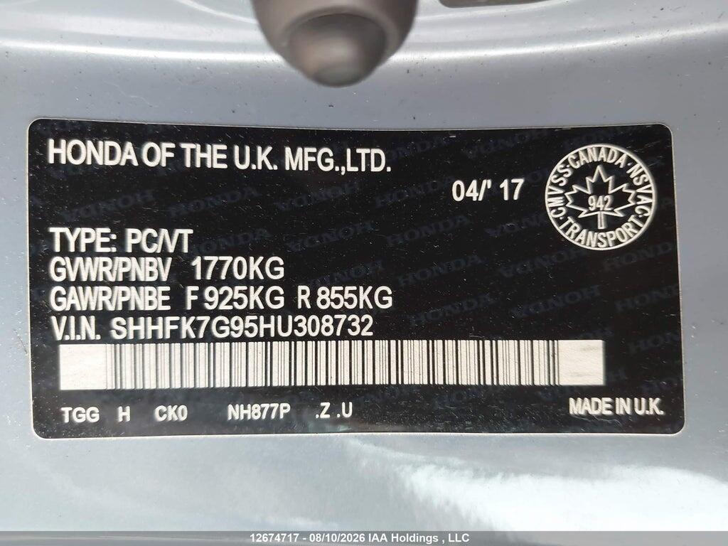 SHHFK7G95HU308732 2017 HONDA CIVIC photo no. 9