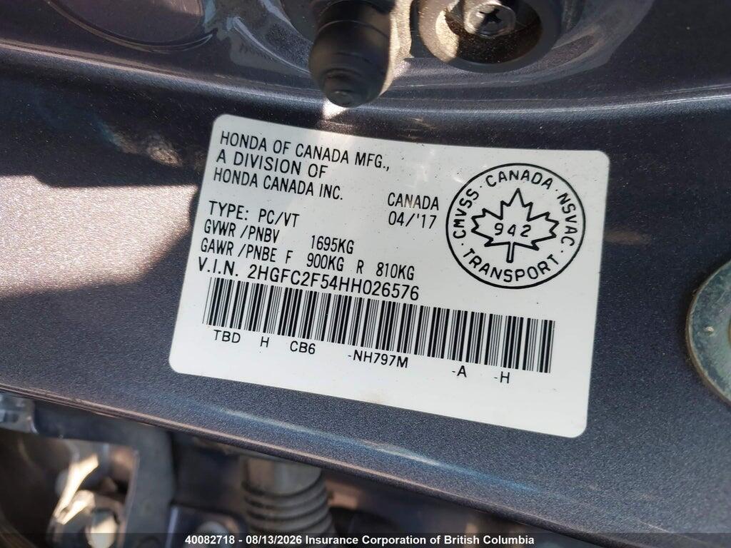 2HGFC2F54HH026576 2017 HONDA CIVIC photo no. 9