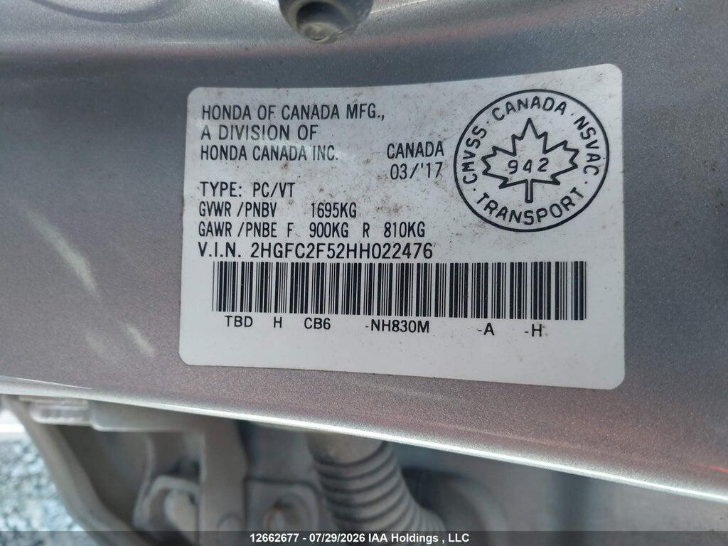 2HGFC2F52HH022476 2017 HONDA CIVIC photo no. 9