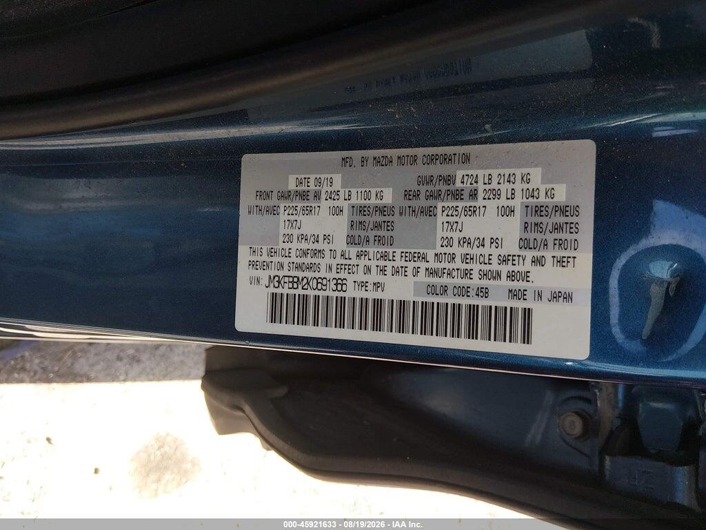 JM3KFBBM2K0691366 2019 MAZDA CX-5 photo no. 9