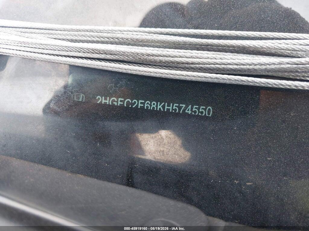 2HGFC2F68KH574550 2019 HONDA CIVIC photo no. 9