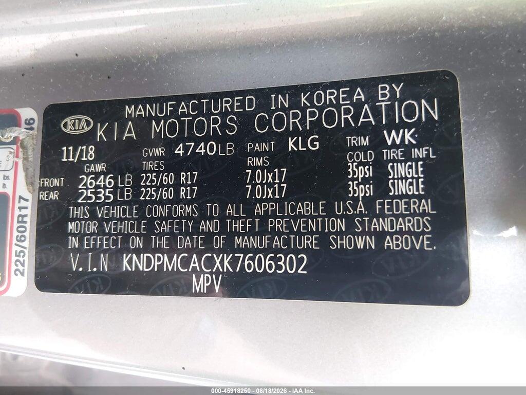 KNDPMCACXK7606302 2019 KIA SPORTAGE photo no. 9