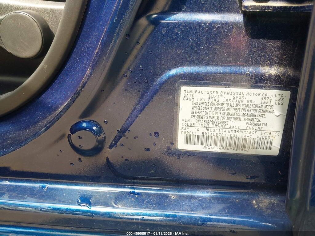3N1AB7AP2KY439862 2019 NISSAN SENTRA photo no. 9