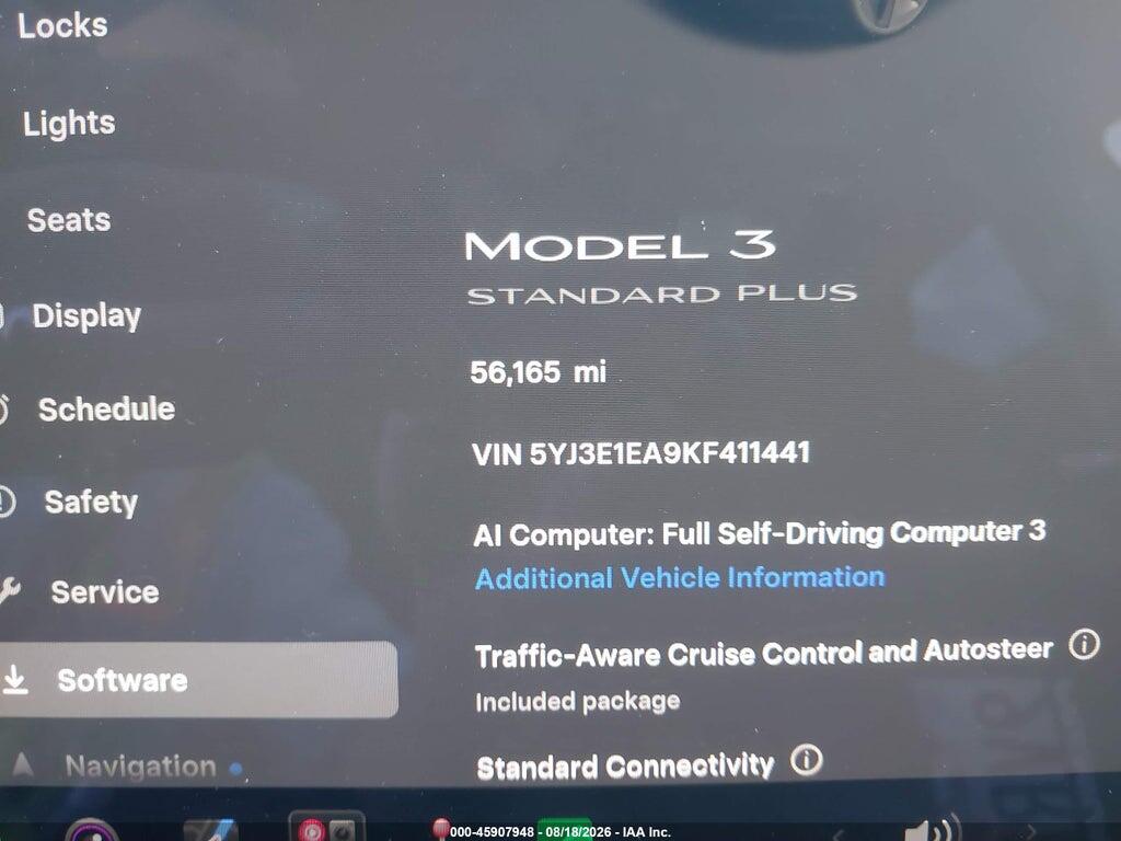 5YJ3E1EA9KF411441 2019 TESLA MODEL 3 photo no. 7