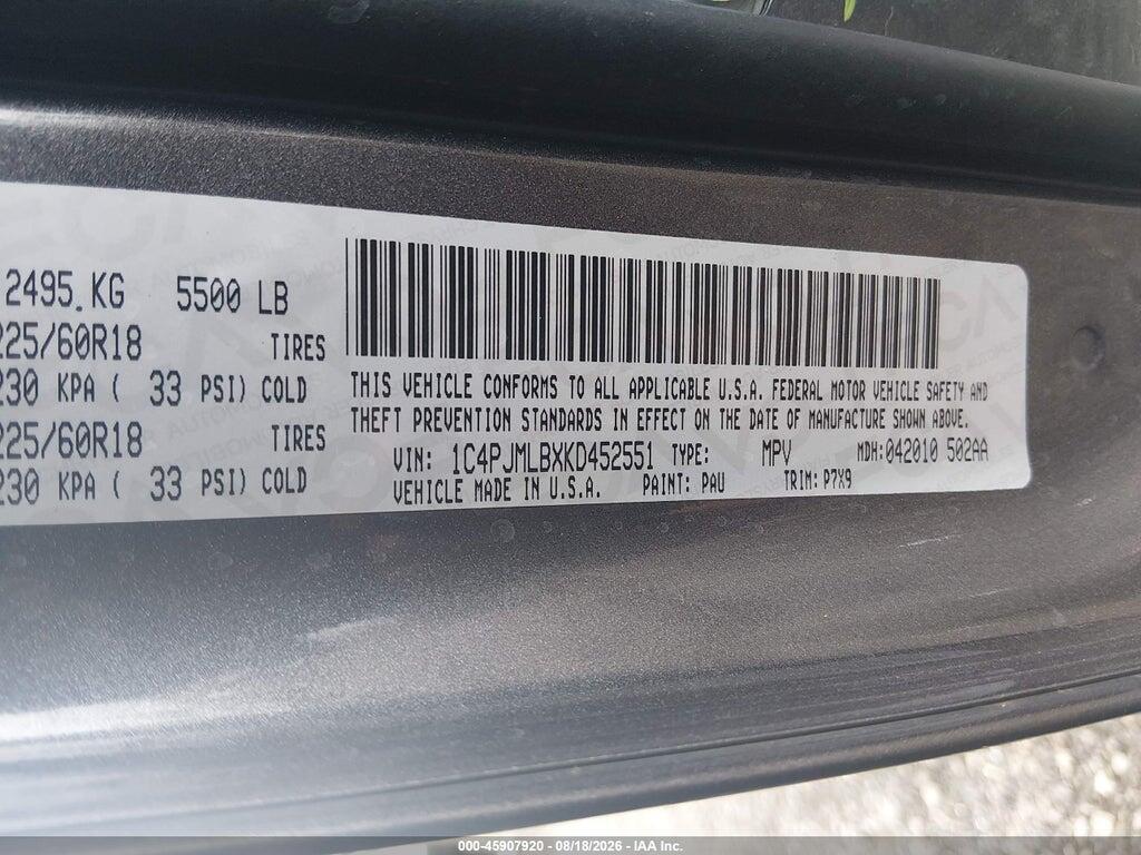 1C4PJMLBXKD452551 2019 JEEP CHEROKEE photo no. 9
