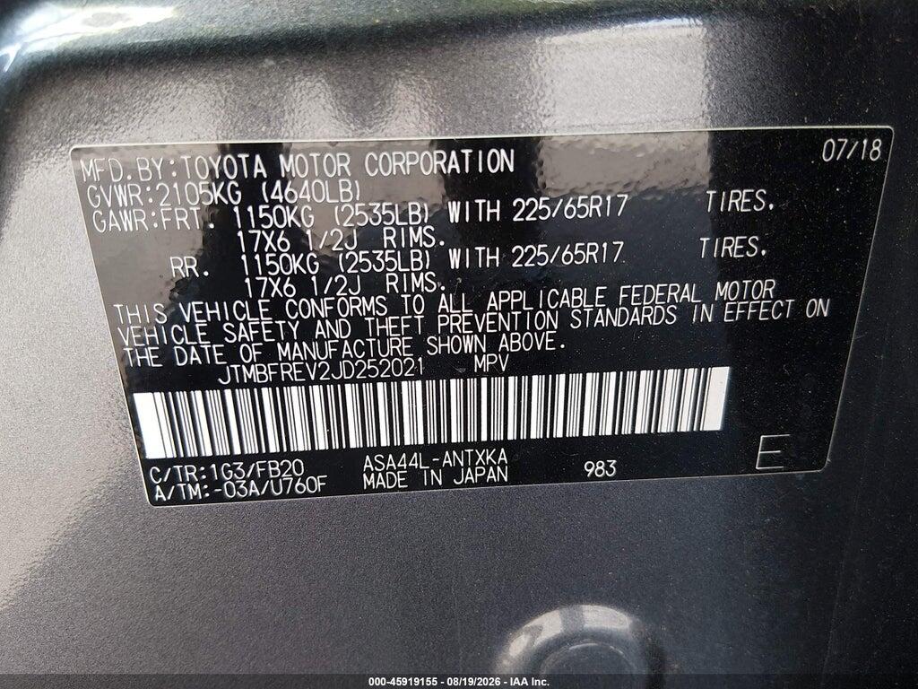 JTMBFREV2JD252021 2018 TOYOTA RAV4 photo no. 9