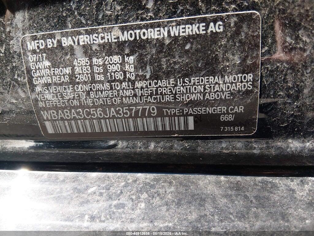 WBA8A3C56JA357779 2018 BMW 320I photo no. 9