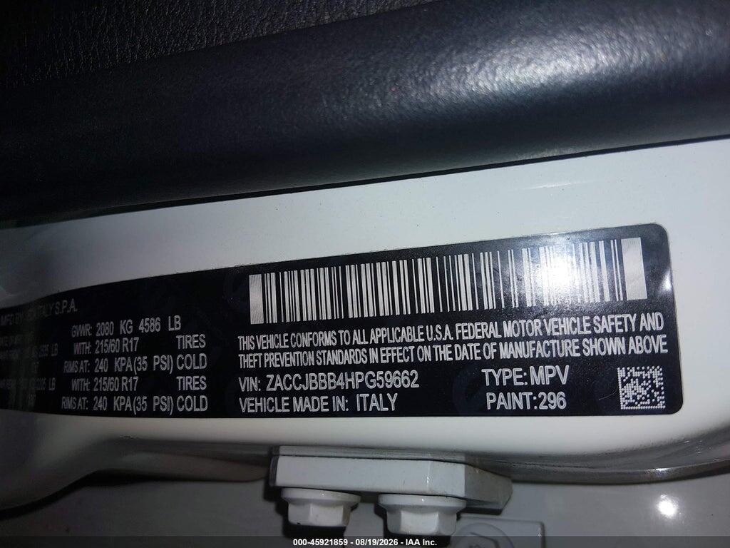 ZACCJBBB4HPG59662 2017 JEEP RENEGADE photo no. 9