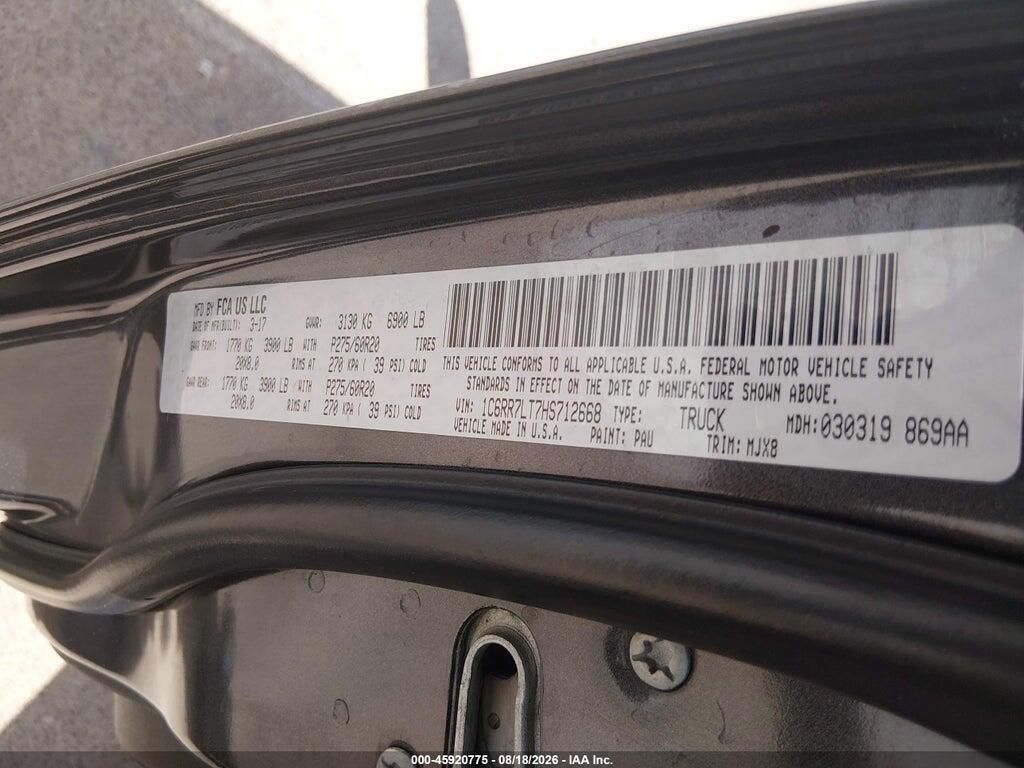 1C6RR7LT7HS712668 2017 RAM 1500 photo no. 9