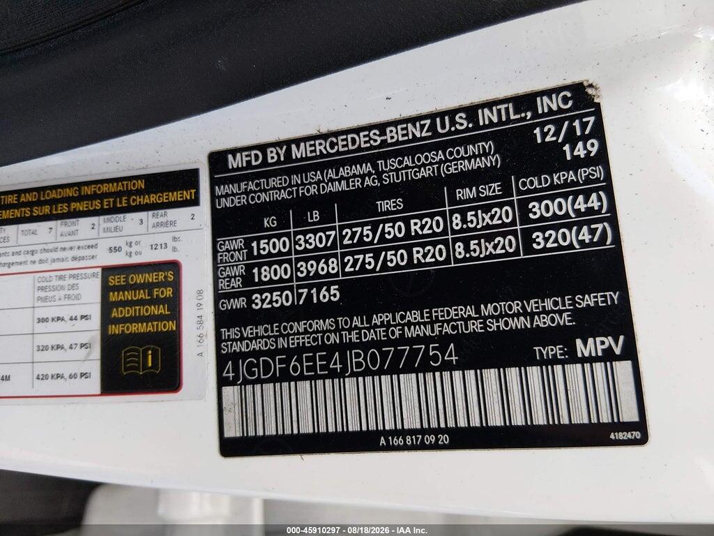 4JGDF6EE4JB077754 2018 MERCEDES-BENZ GLS 450 photo no. 9