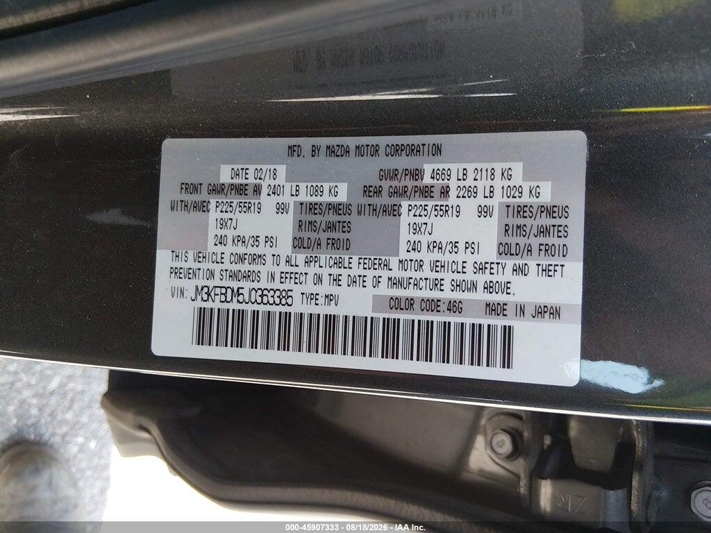 JM3KFBDM5J0363385 2018 MAZDA CX-5 photo no. 9