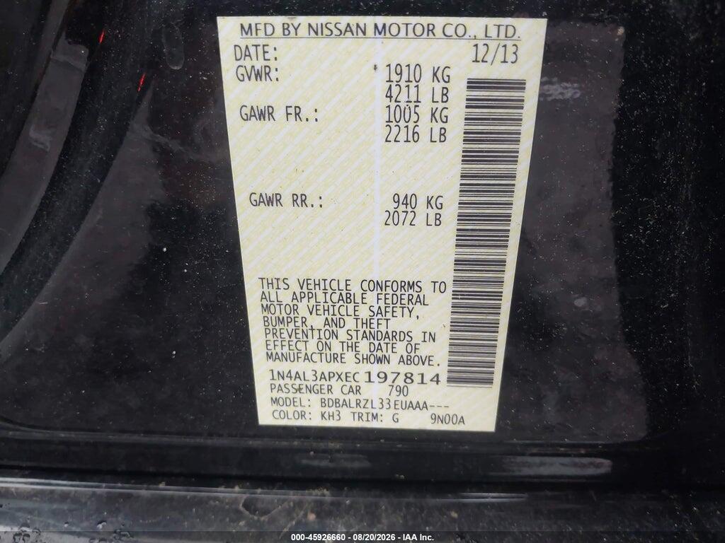 1N4AL3APXEC197814 2014 NISSAN ALTIMA photo no. 9