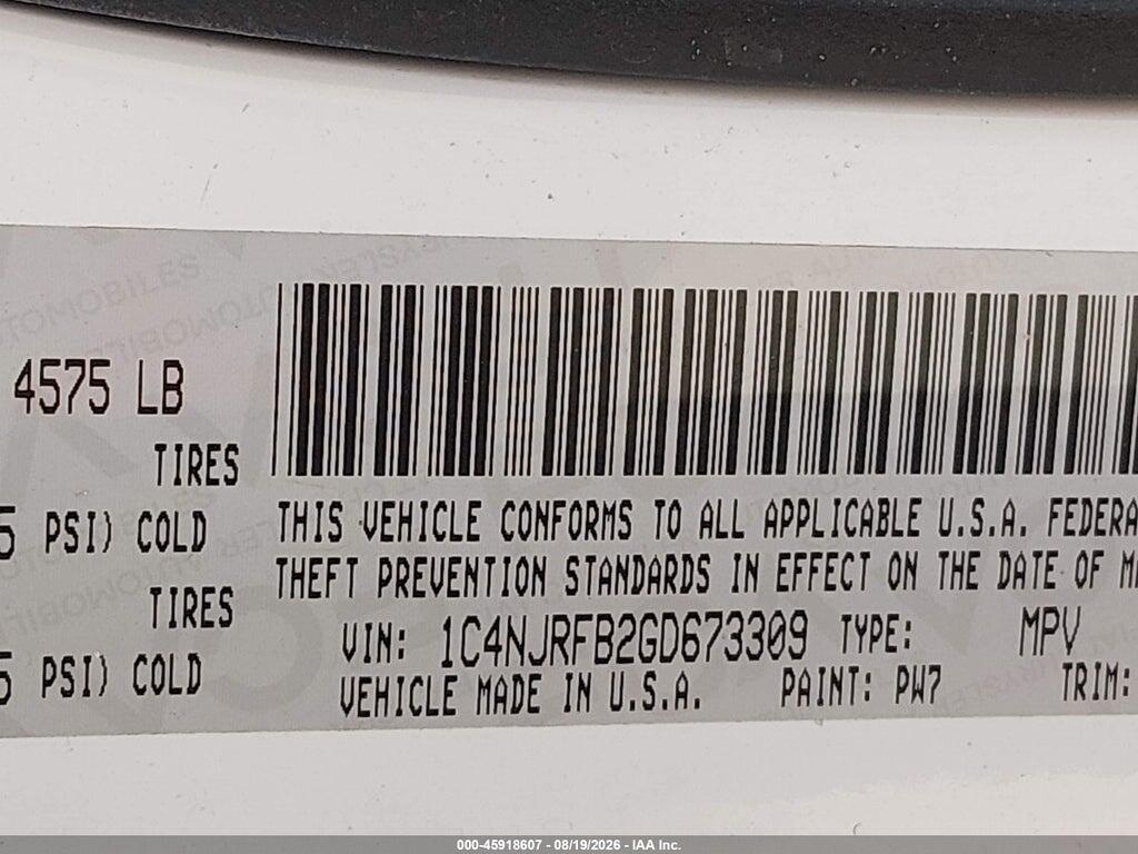 1C4NJRFB2GD673309 2016 JEEP PATRIOT photo no. 9