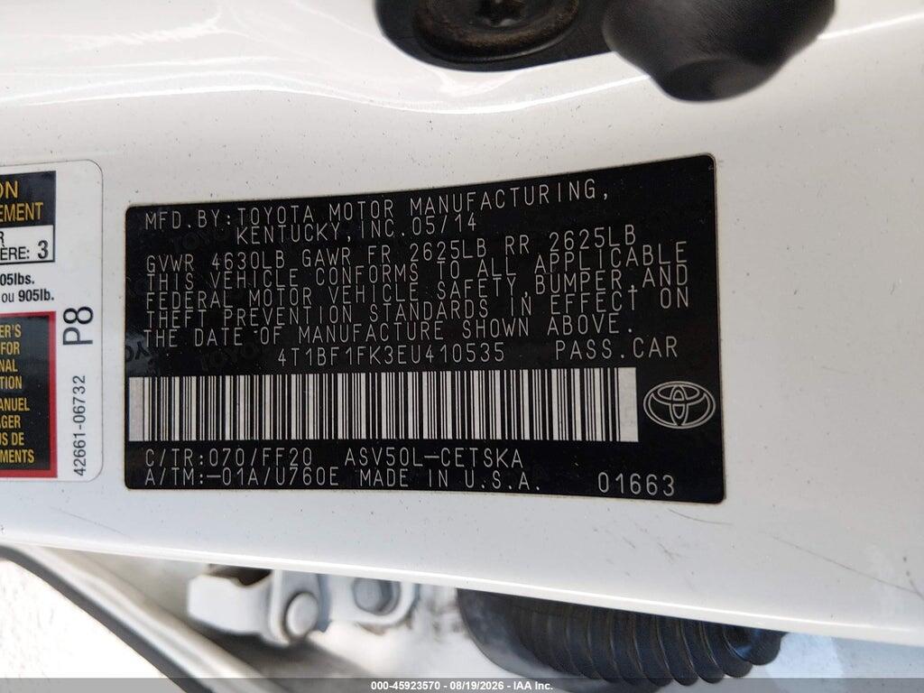 4T1BF1FK3EU410535 2014 TOYOTA CAMRY photo no. 9