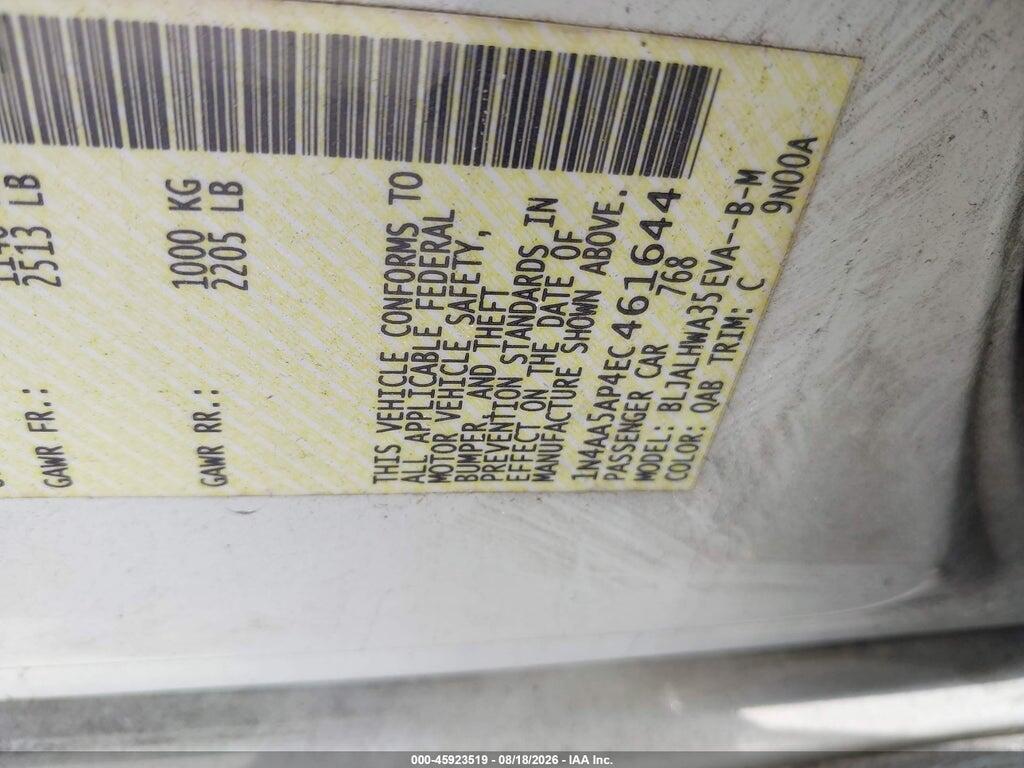 1N4AA5AP4EC461644 2014 NISSAN MAXIMA photo no. 9