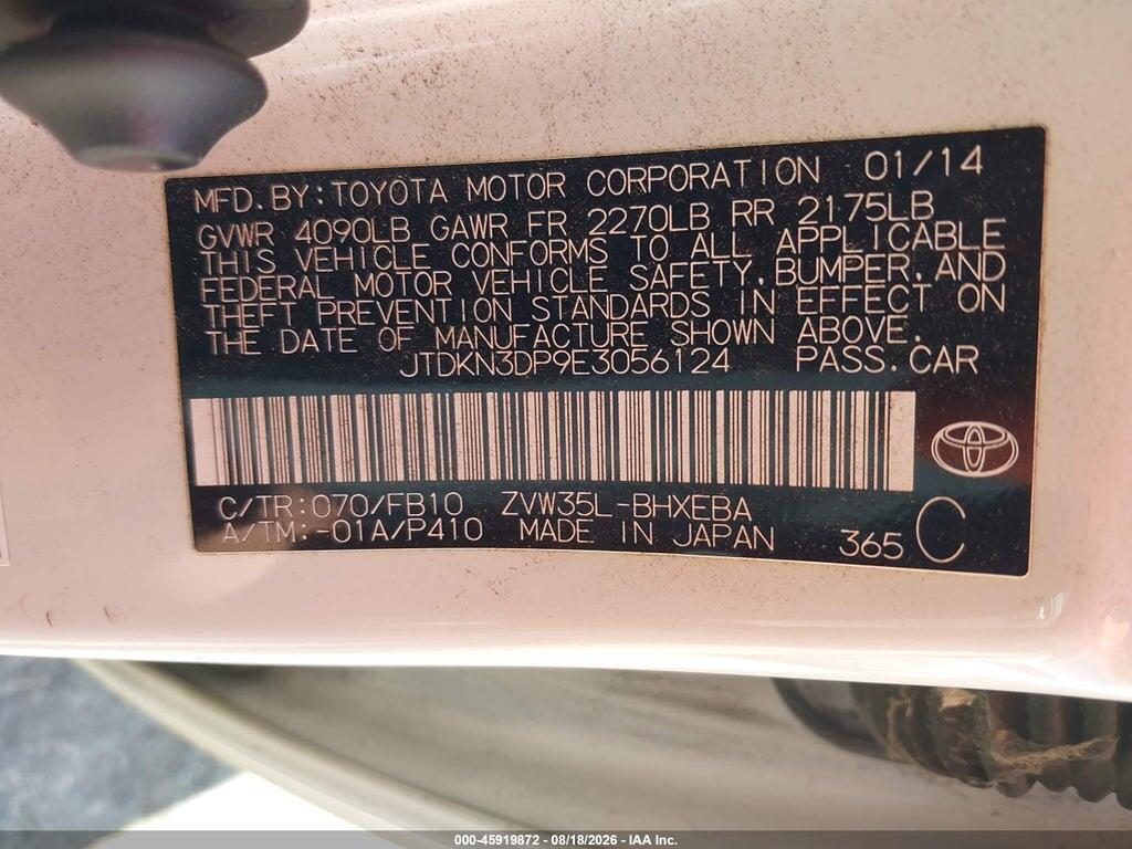 JTDKN3DP9E3056124 2014 TOYOTA PRIUS PLUG-IN photo no. 9