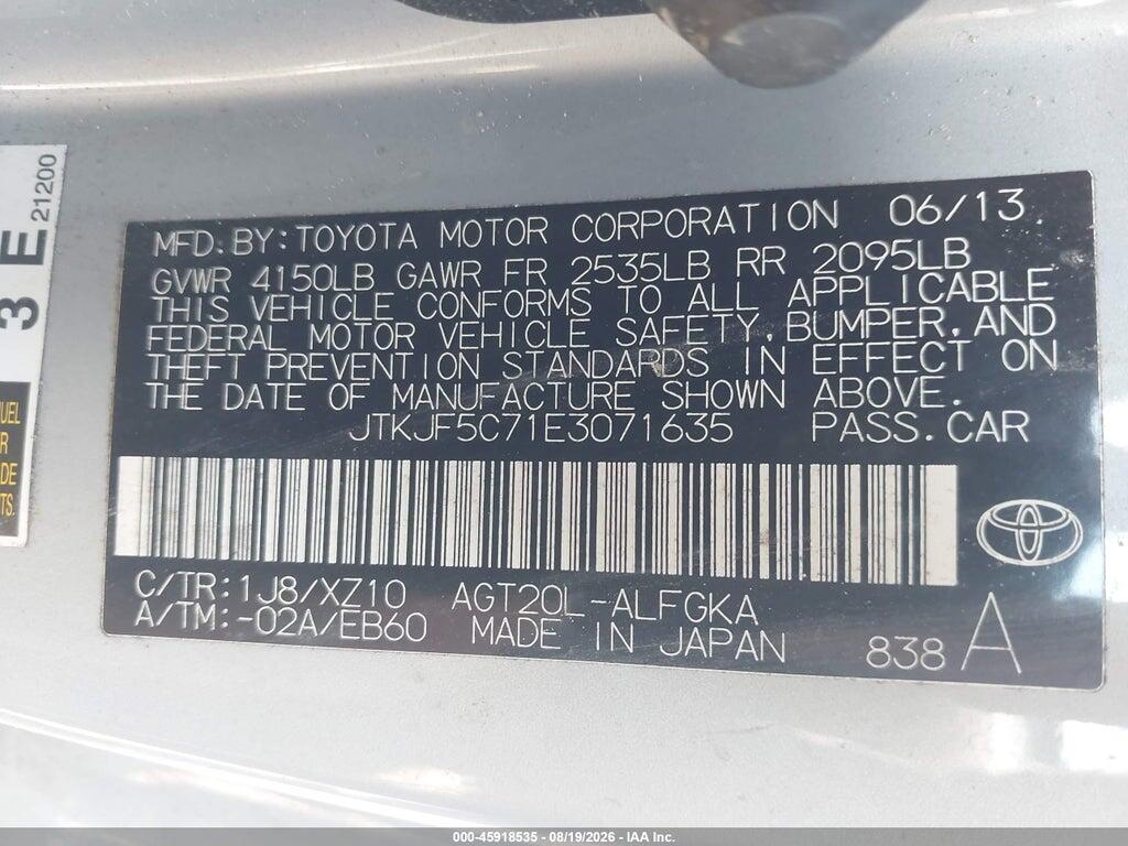 JTKJF5C71E3071635 2014 SCION TC photo no. 9