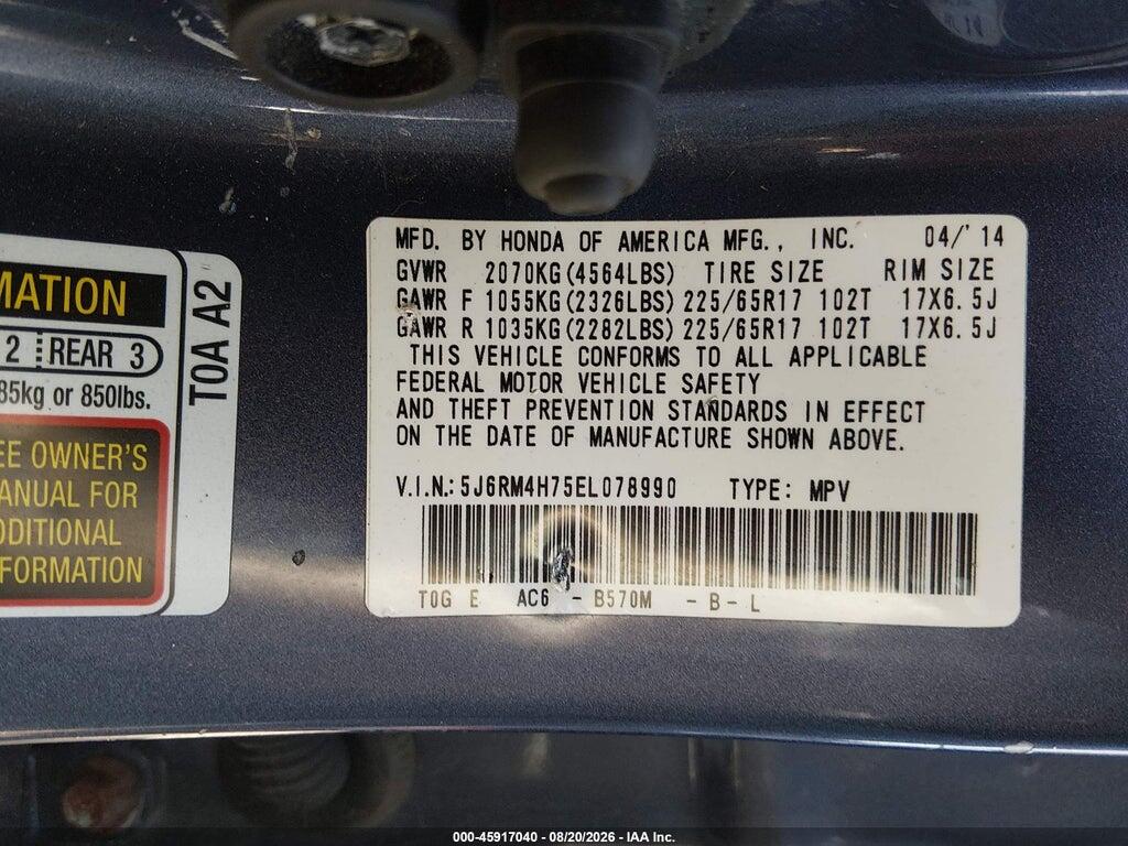 5J6RM4H75EL078990 2014 HONDA CR-V photo no. 9