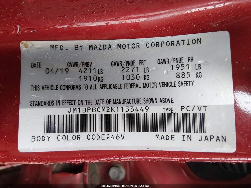 JM1BPBCM2K1133449 2019 MAZDA MAZDA3 photo no. 9