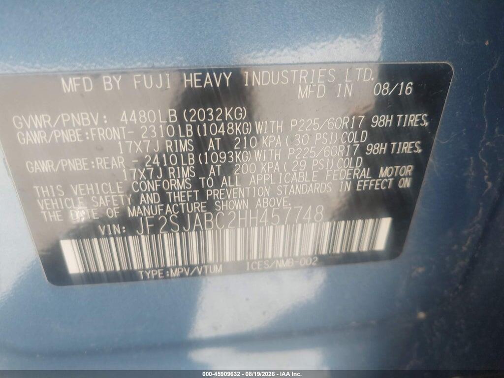 JF2SJABC2HH457748 2017 SUBARU FORESTER photo no. 7