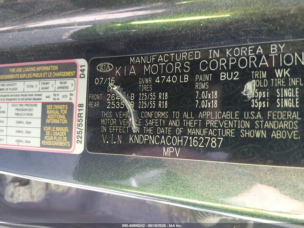 KNDPNCAC0H7162787 2017 KIA SPORTAGE photo no. 9
