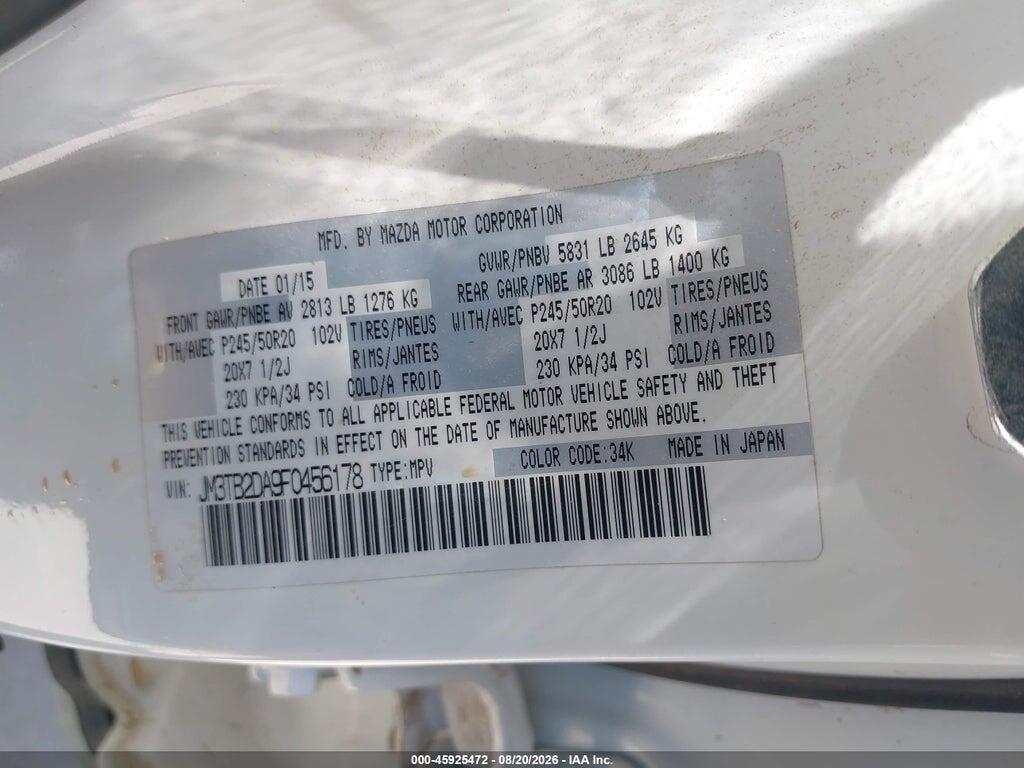 JM3TB2DA9F0456178 2015 MAZDA CX-9 photo no. 9