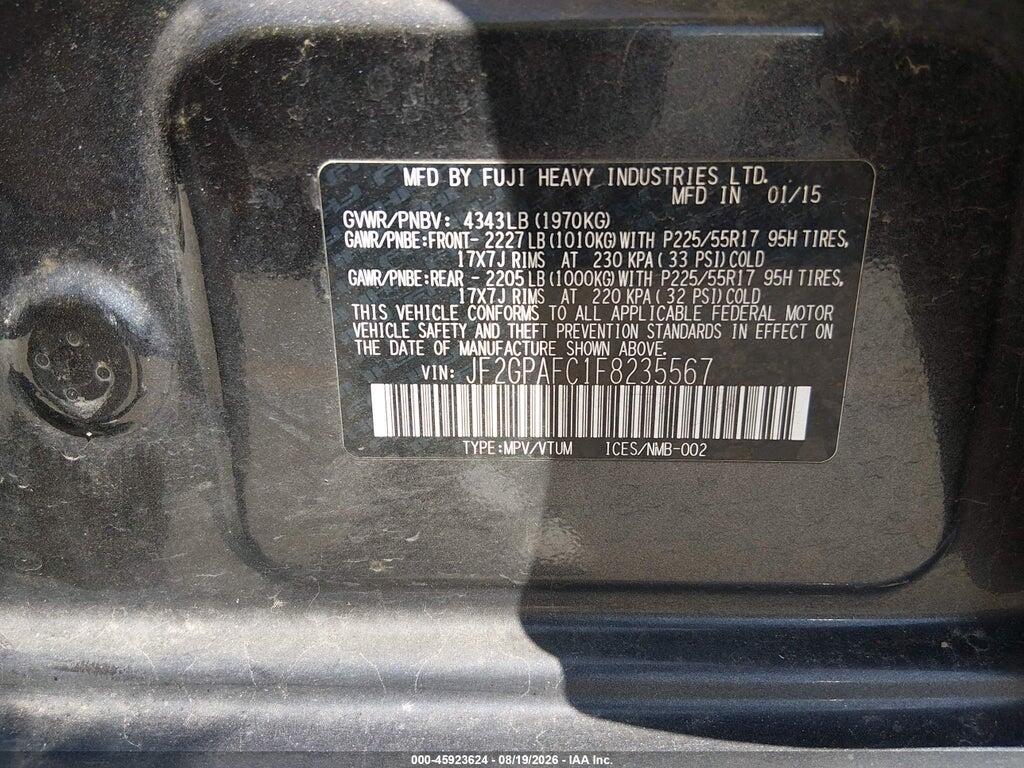 JF2GPAFC1F8235567 2015 SUBARU XV CROSSTREK photo no. 9