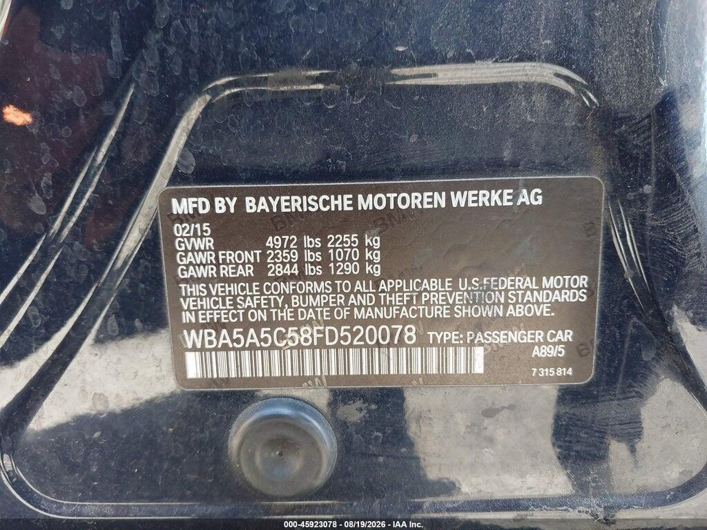WBA5A5C58FD520078 2015 BMW 528I photo no. 9