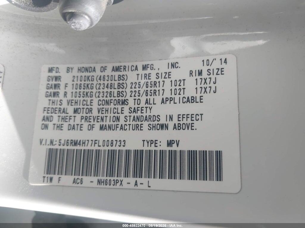 5J6RM4H77FL008733 2015 HONDA CR-V photo no. 9
