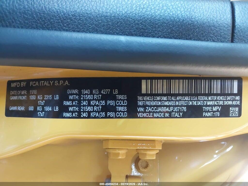 ZACCJABB4JPJ67176 2018 JEEP RENEGADE photo no. 9