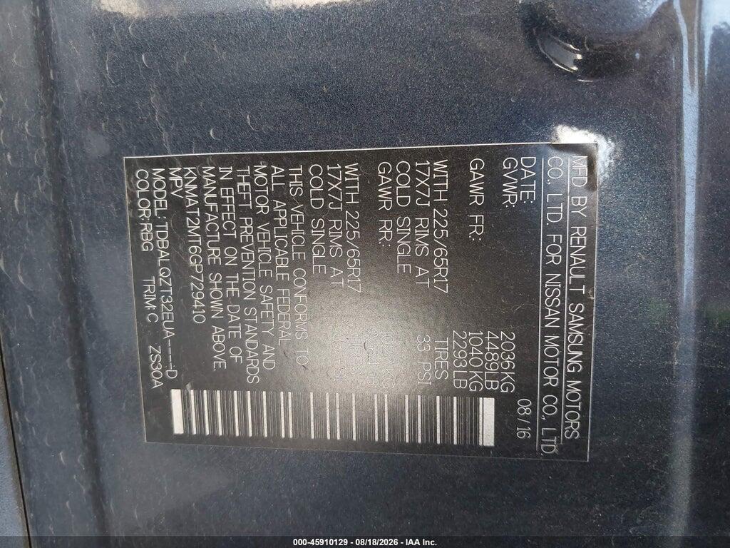 KNMAT2MT6GP729410 2016 NISSAN ROGUE photo no. 9