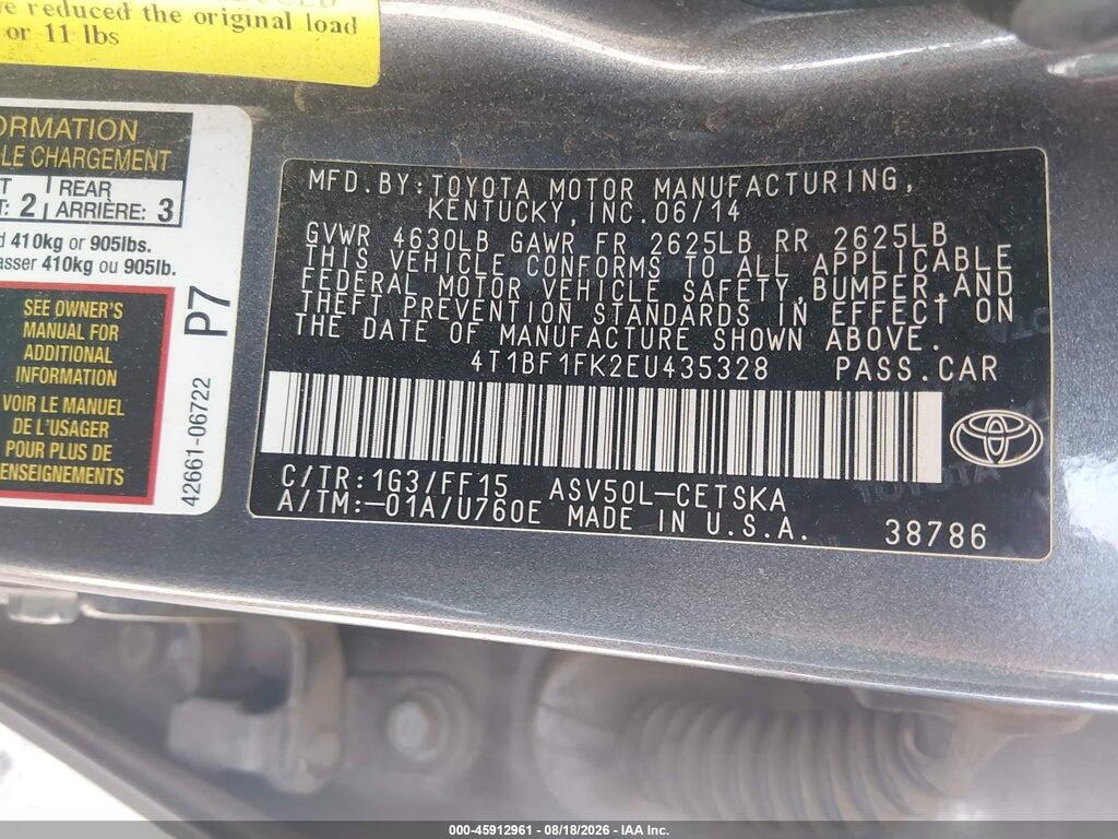 4T1BF1FK2EU435328 2014 TOYOTA CAMRY photo no. 9