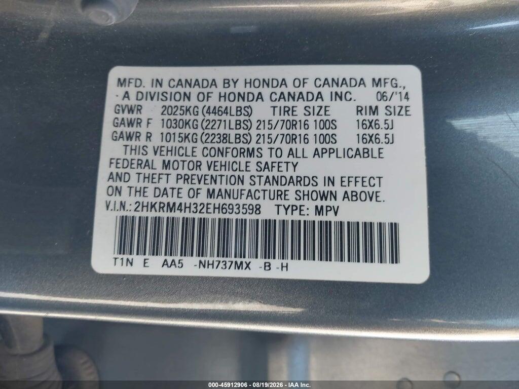 2HKRM4H32EH693598 2014 HONDA CR-V photo no. 9