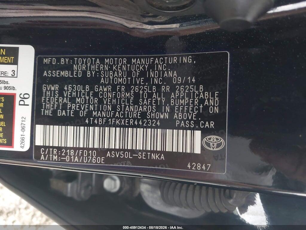 4T4BF1FKXER442324 2014 TOYOTA CAMRY photo no. 9